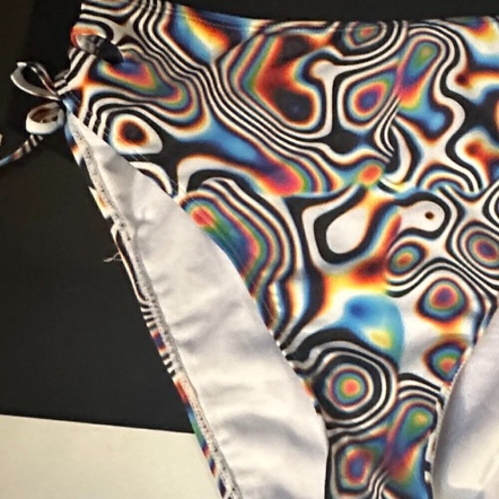 BIKINI Bottoms 2XL XXL Psychedelic Liquid Trippy NWT Bottoms ONLY